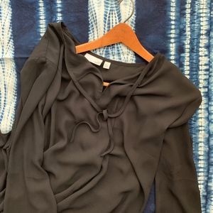 14th & Union Long Black Chiffon Tunic